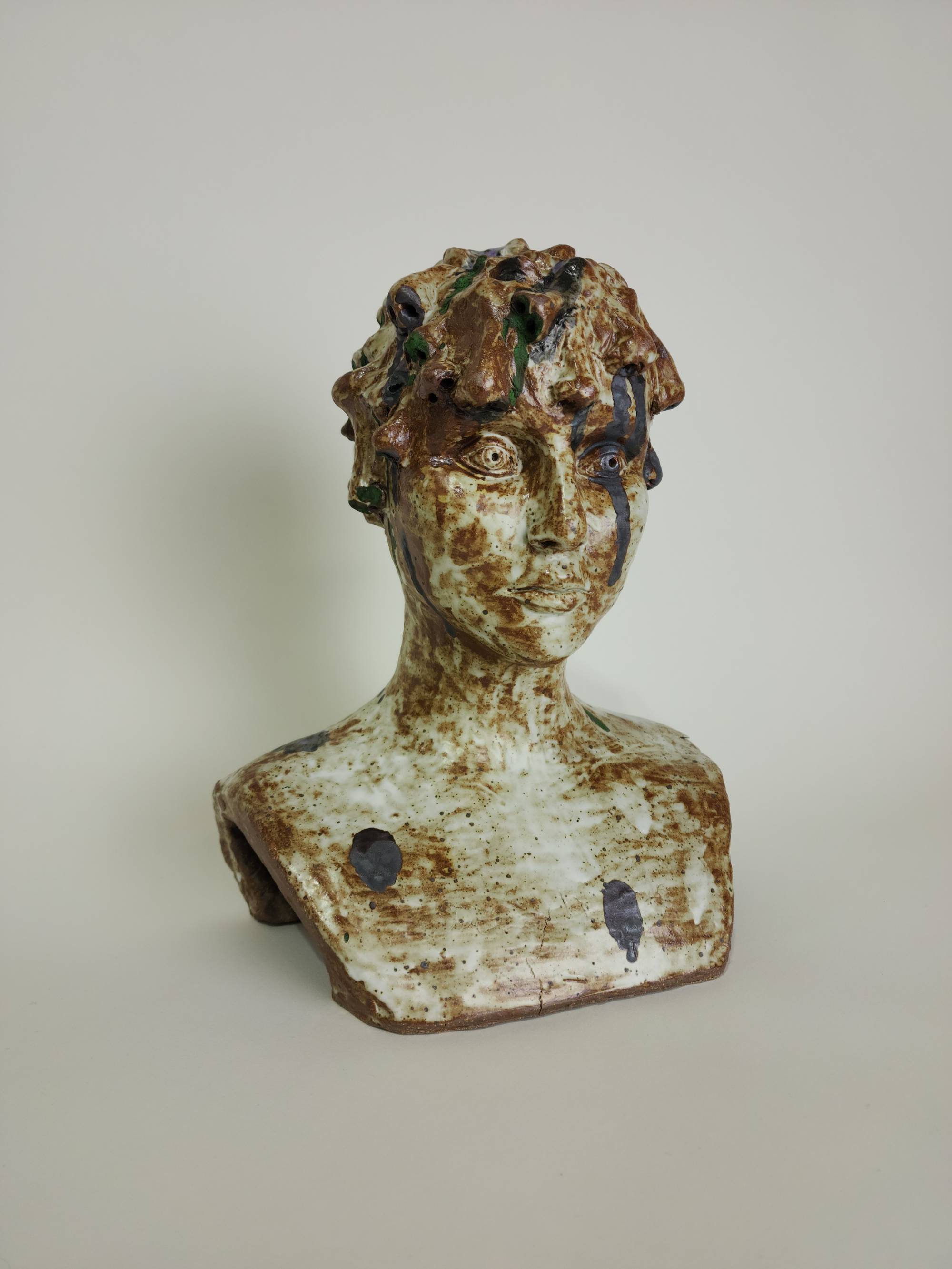 Ceramic bust of a person